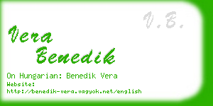 vera benedik business card